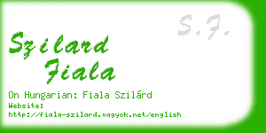 szilard fiala business card